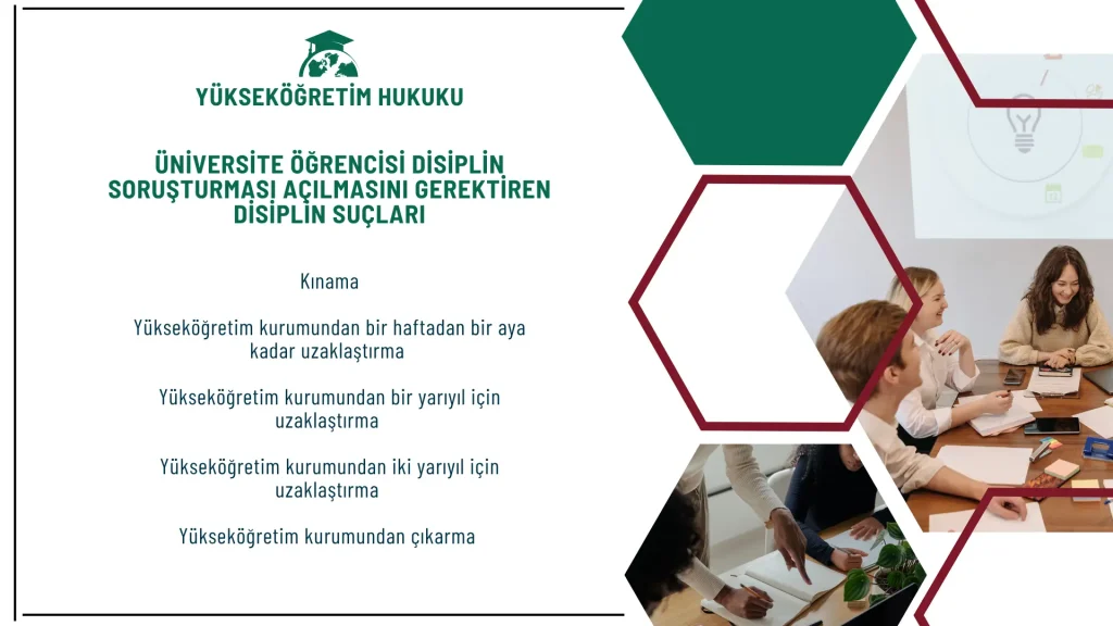 ÜNİVERSİTE ÖĞRENCİSİ DİSİPLİN SORUŞTURMASI AÇILMASINI GEREKTİREN DİSİPLİN SUÇLARI